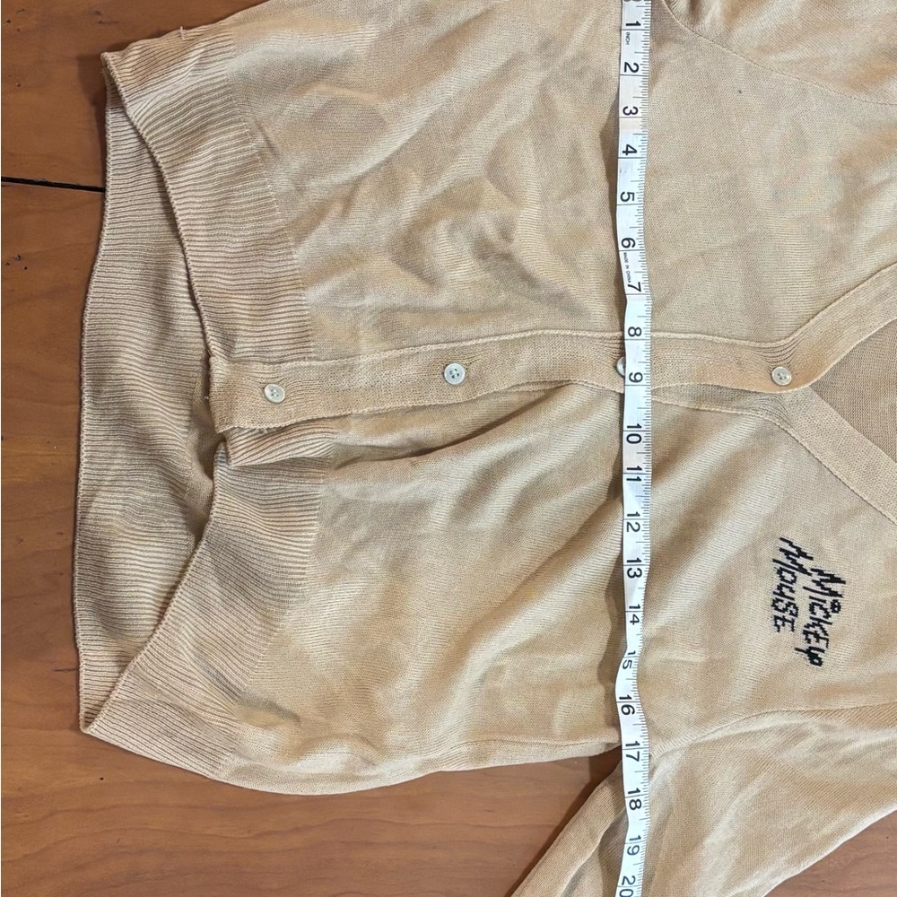 Disney Mickey Mouse Tan Cardigan Sweater - Picture 8 of 9